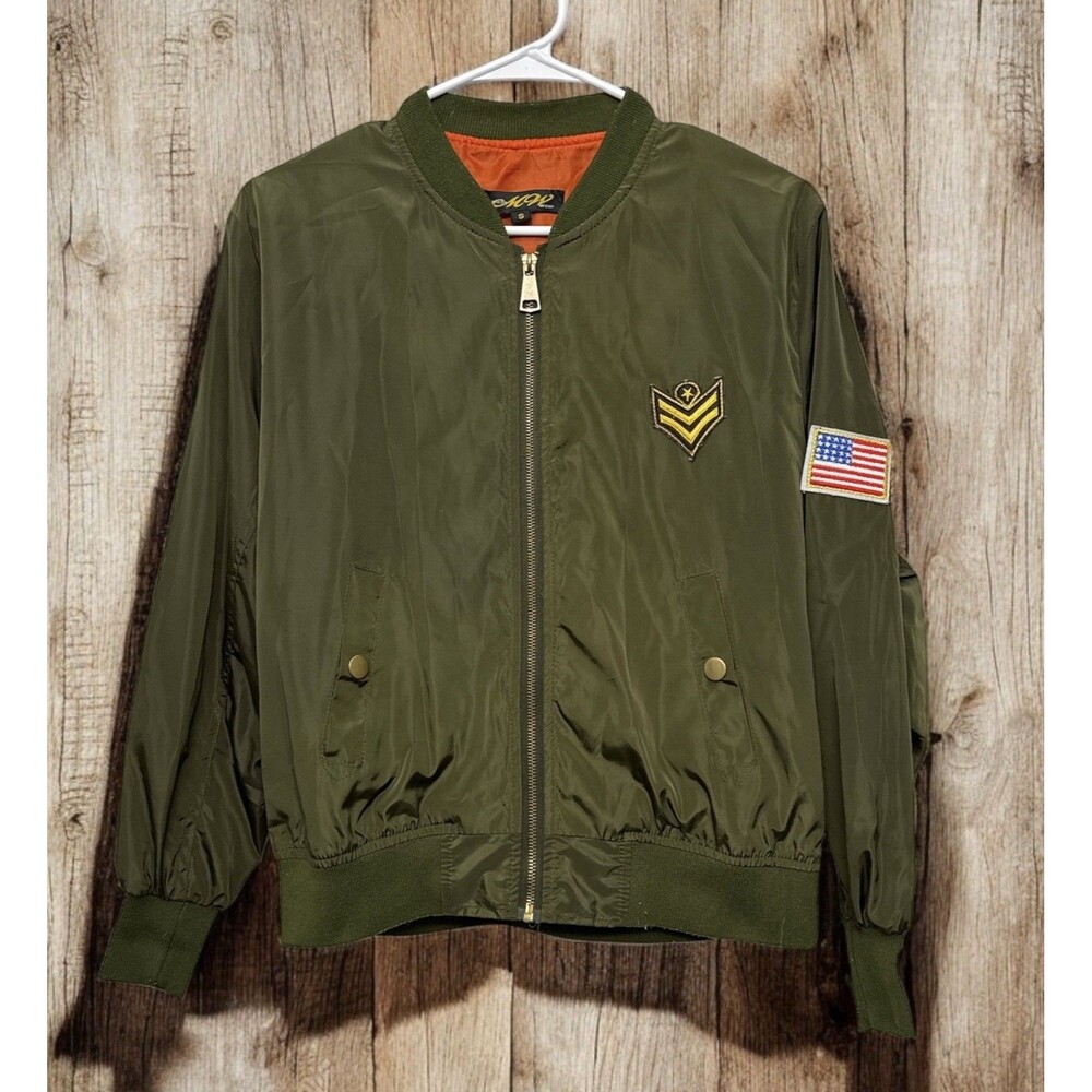 Mega Wear Vintage  Flight Bomber Military Jacket Size Small Army Green